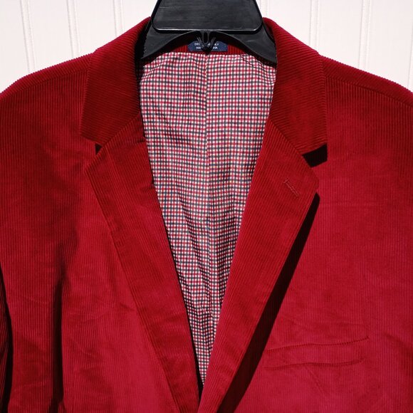SADDLEBRED Jacket Mens 56R Sport Coat Red Corduroy 2 Button Christmas Blazer - Picture 4 of 16